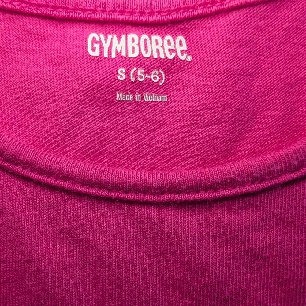 Gymboree Girls Vibrant Pink Tee Dress Casual Cotton Size S (5-6)